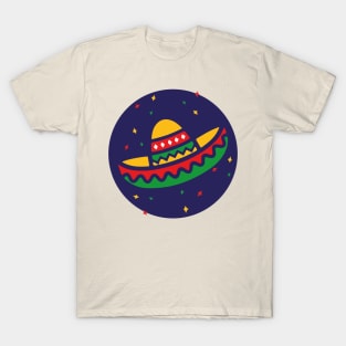 Mexican sombrero fiesta cinco de mayo party hat colorful style T-Shirt